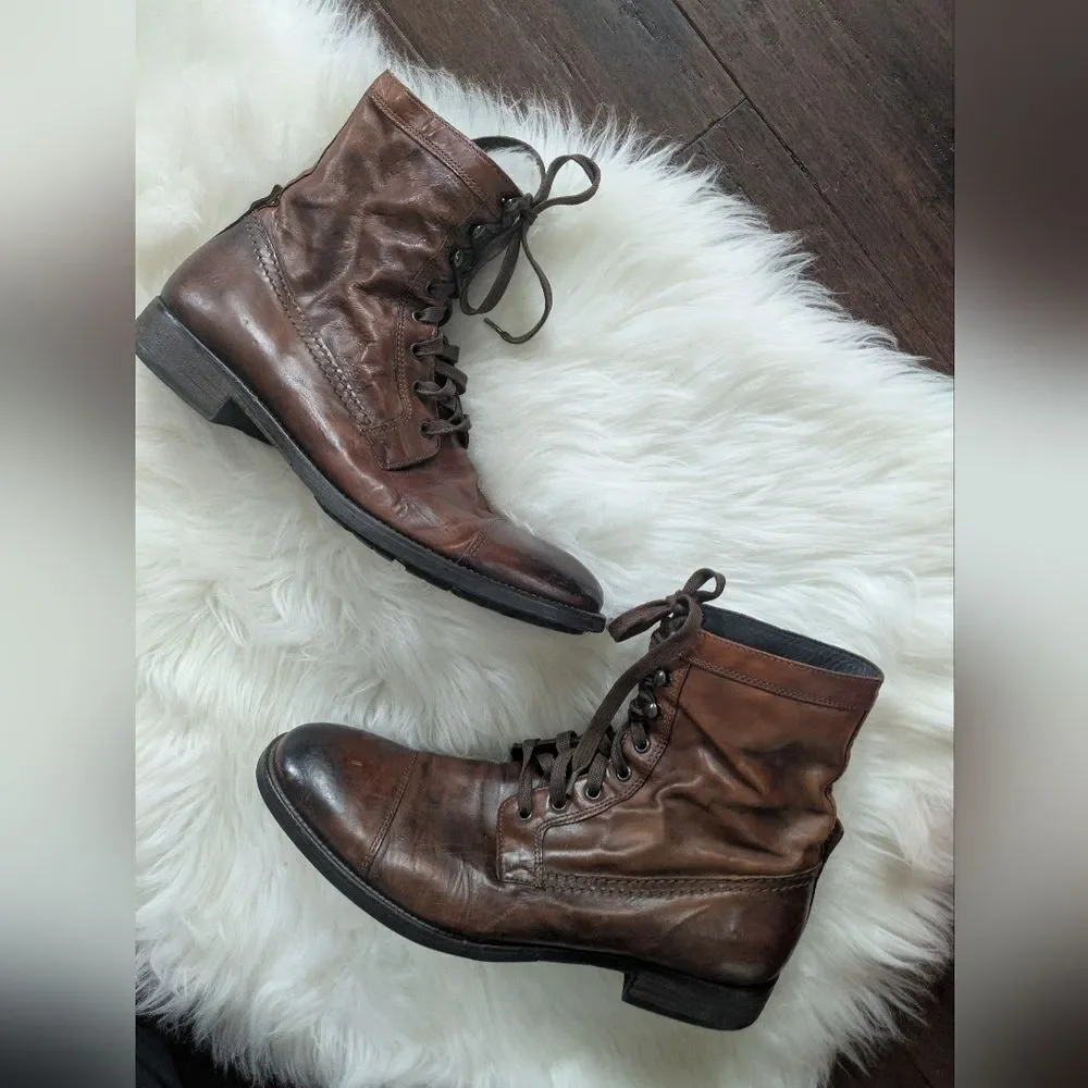 Adam Derrick To Boot New York Men's Brown Leather Lace Up Boots 9.5